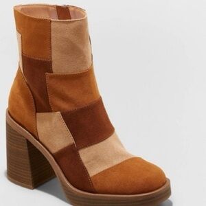 Universal Thread Multicolor Patchwork Heeled Boots